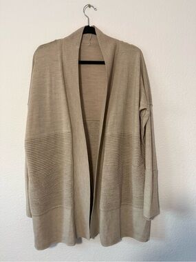 lululemon athletica Open-Front Cardigan — Beige Merino Wool
